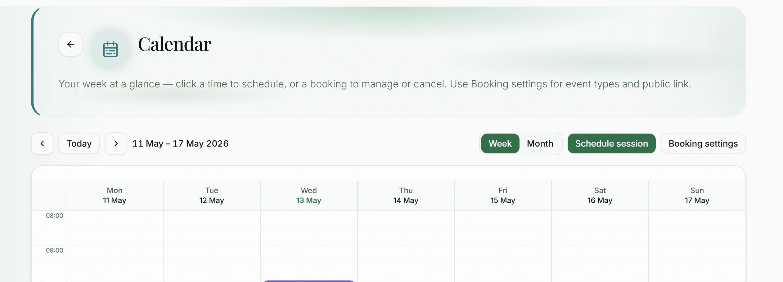 HypnoAdminPro calendar sync screenshot